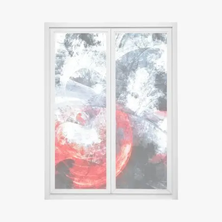 Pegatina para ventana composición fractal roja y blanca en movimiento – Pixers®