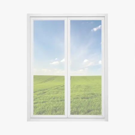 Pegatina para ventana panorama de campo verde en primavera – Pixers®