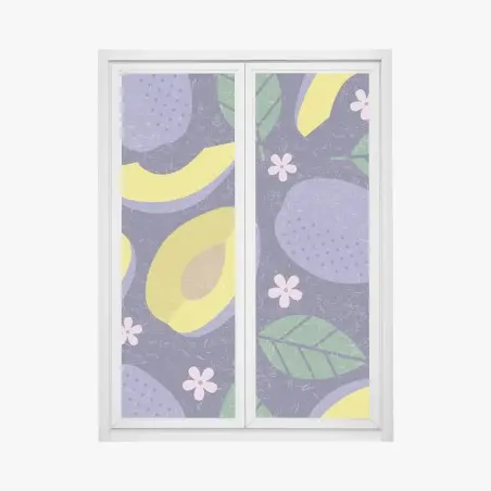 Pegatina para ventana patrón vintage de ciruelas y flores – Pixers®