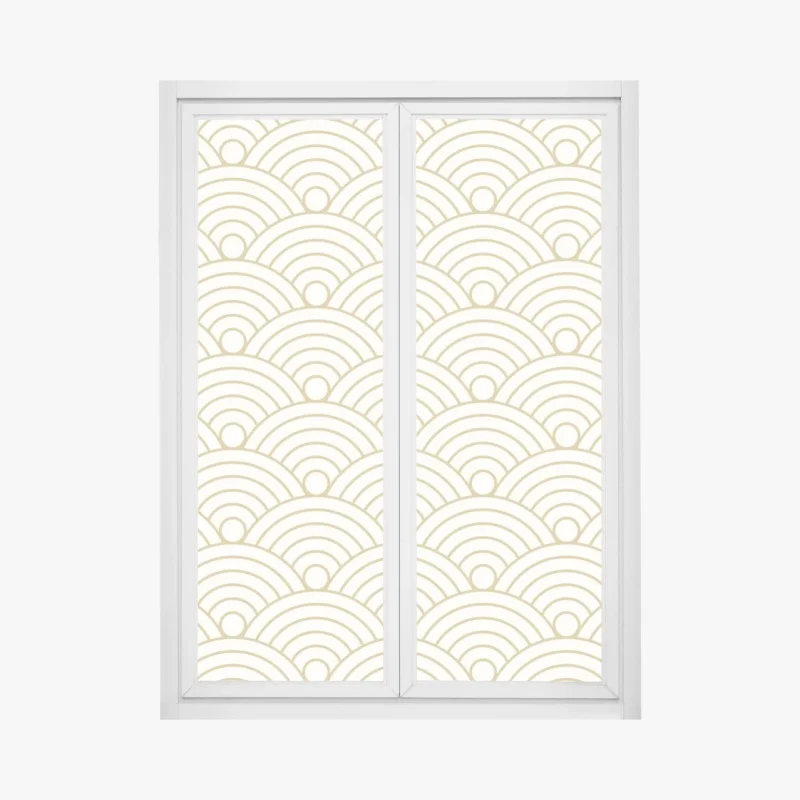Pegatina para ventana patrón semicircular dorado minimalista