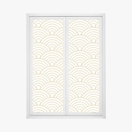 Pegatina para ventana patrón semicircular dorado minimalista – Pixers®
