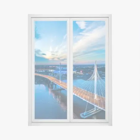 Pegatina para ventana puente atirantado de San Petersburgo al amanecer – Pixers®