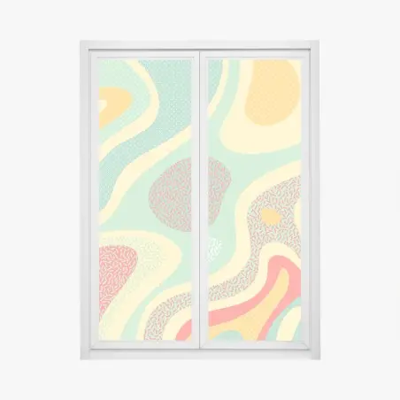 Pegatina para ventana diseño abstracto orgánico en tonos pastel – Pixers®