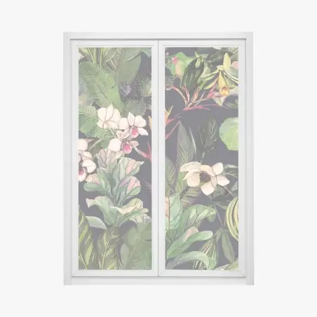 Pegatina para ventana patrón botánico tropical en acuarela – Pixers®