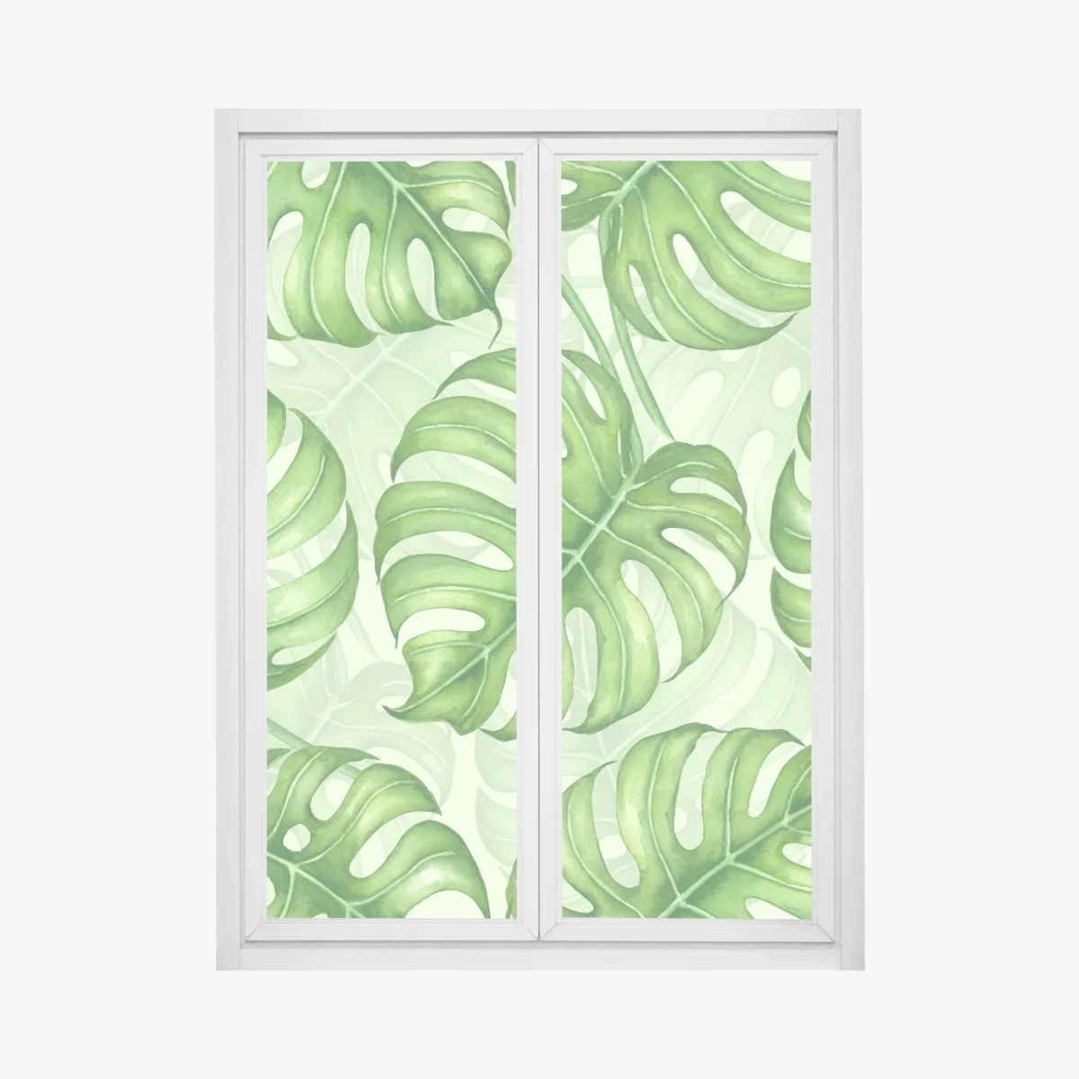 Pegatina para ventana patrón tropical de hojas de monstera en acuarela – Pixers® Pegatina para ventana patrón tropical de hojas de monstera en acuarela – Pixers®