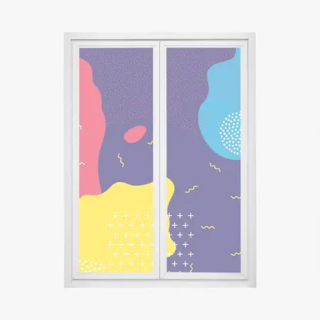 Pegatina para ventana diseño abstracto colorido estilo memphis – Pixers®