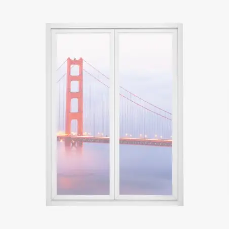 Pegatina para ventana puente Golden Gate en la niebla – Pixers®