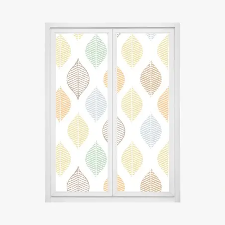 Pegatina para ventana hojas geométricas en tonos pastel – Pixers®