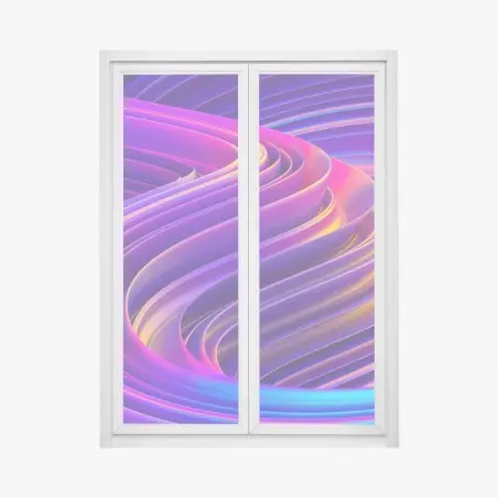 Pegatina para ventana ondas cromáticas en espiral – Pixers®