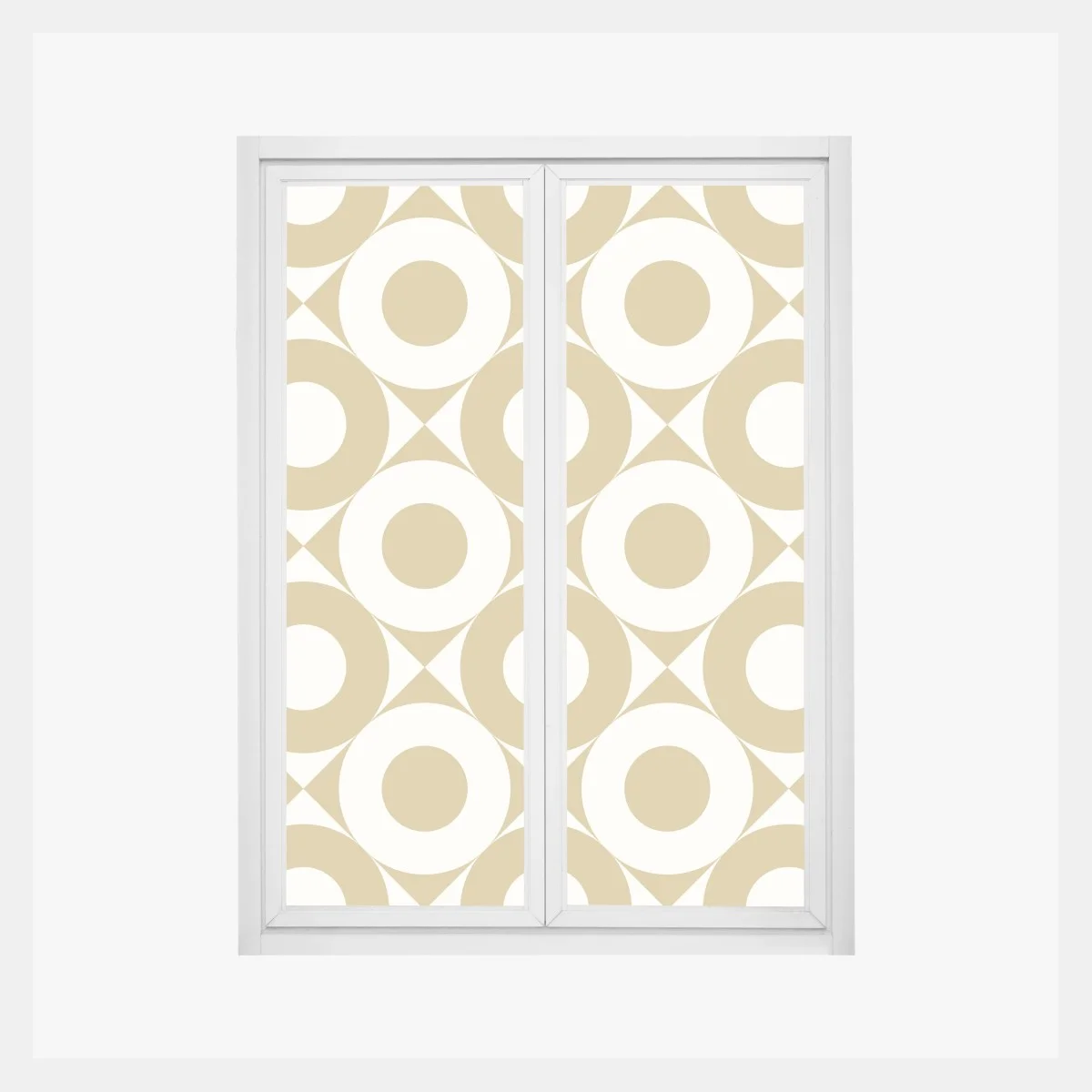 Pegatina para ventana patrón geométrico retro de círculos beige – Pixers® Pegatina para ventana patrón geométrico retro de círculos beige – Pixers®