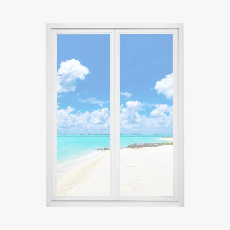 Pegatina para ventana paraíso tropical en Maldivas