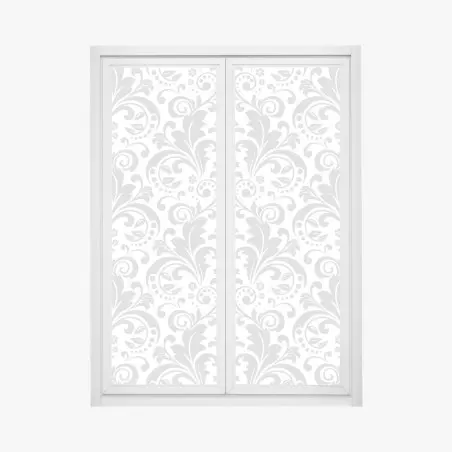 Pegatina para ventana diseño damasco gris y blanco elegante – Pixers®