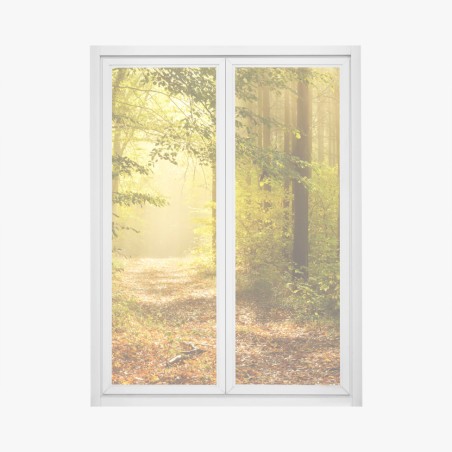 Pegatina para ventana sendero dorado en el bosque – Pixers®