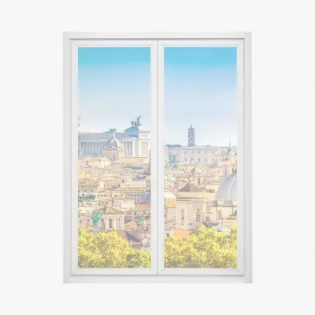 Pegatina para ventana panorama urbano de Roma con cúpulas clásicas – Pixers®