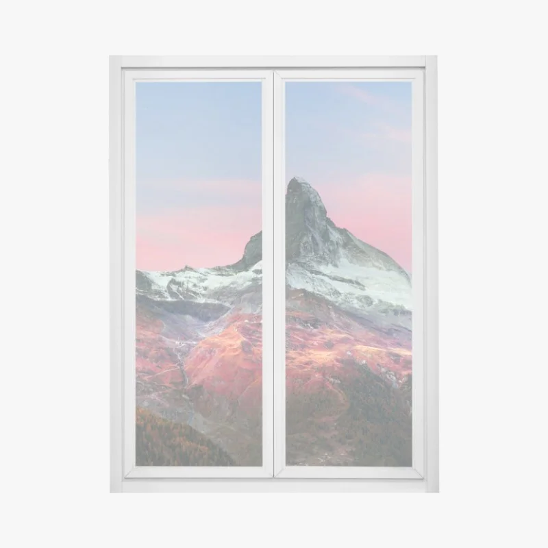 Pegatina para ventana amanecer otoñal en Zermatt junto al Matterhorn