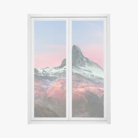 Pegatina para ventana amanecer otoñal en Zermatt junto al Matterhorn – Pixers®