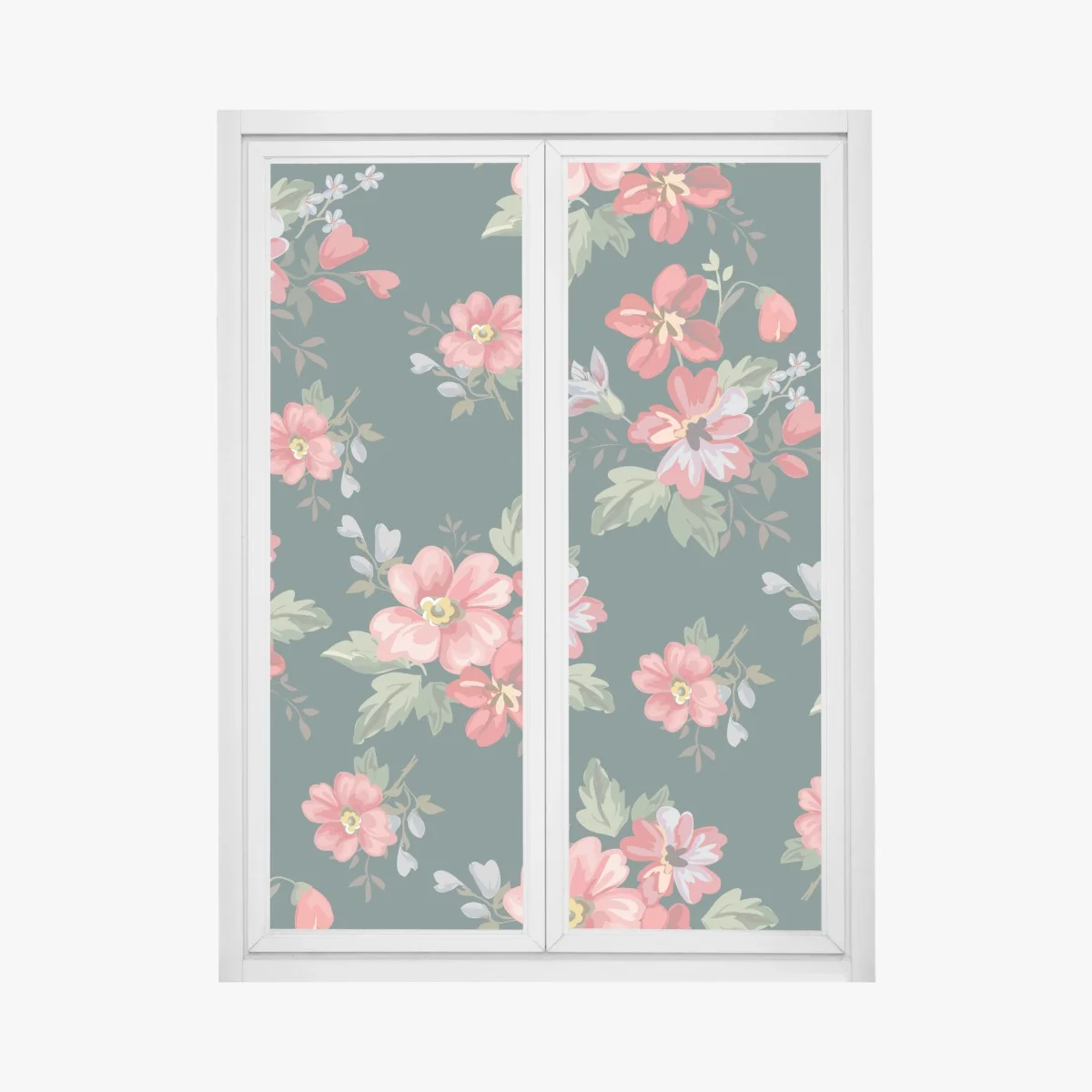 Pegatina para ventana patrón floral vintage en tonos rosa y rojo sobre fondo verde oscuro – Pixers® Pegatina para ventana patrón floral vintage en tonos rosa y rojo sobre fondo verde oscuro – Pixers®