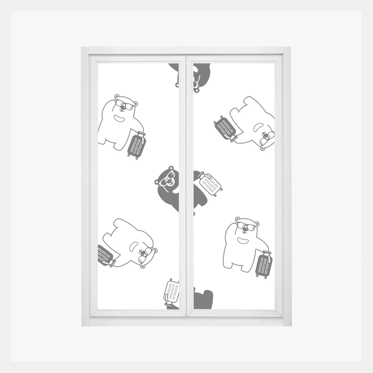 Pegatina para ventana patrón de osos viajeros en blanco y negro – Pixers® Pegatina para ventana patrón de osos viajeros en blanco y negro – Pixers®