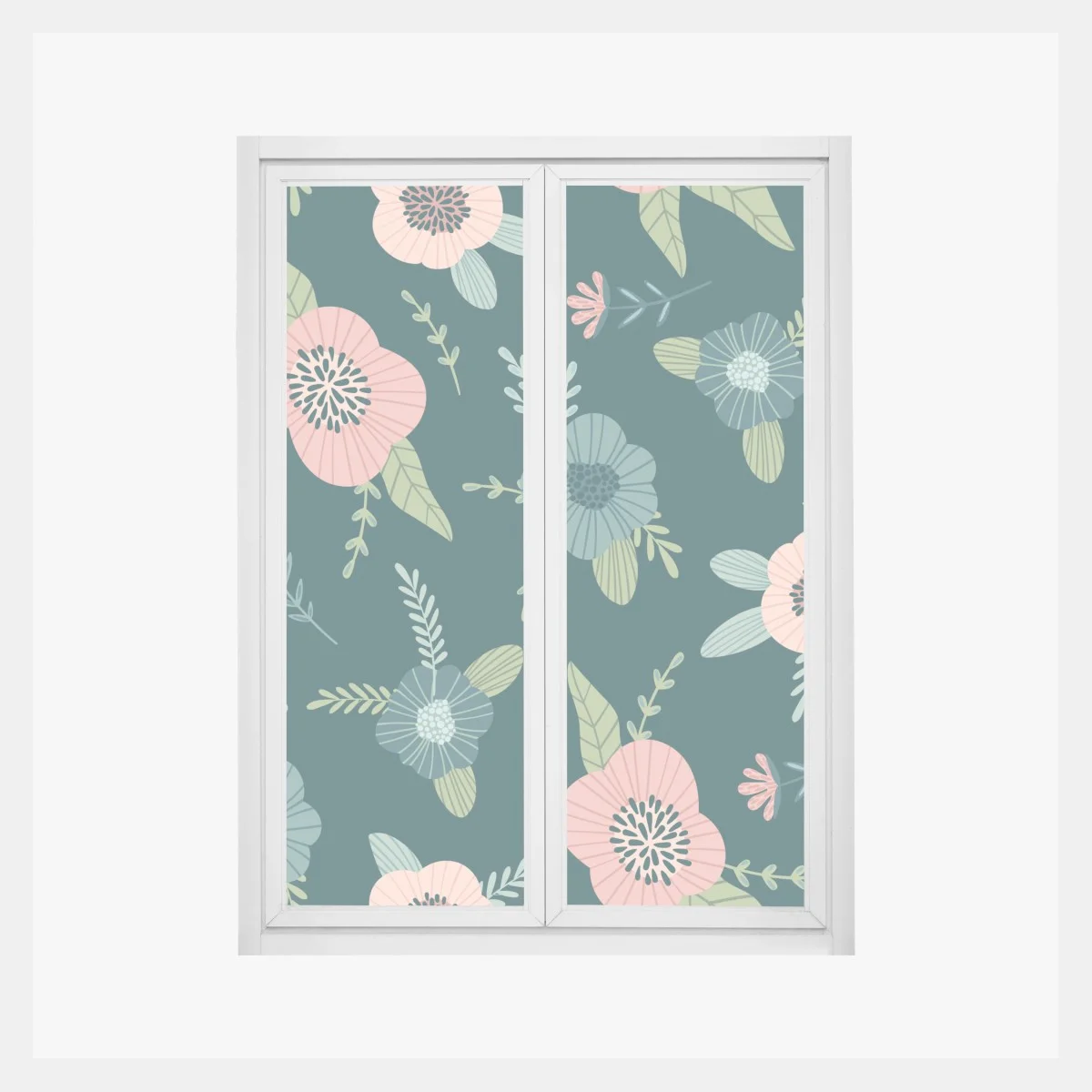 Pegatina para ventana patrón floral vintage en tonos esmeralda y rosa – Pixers® Pegatina para ventana patrón floral vintage en tonos esmeralda y rosa – Pixers®