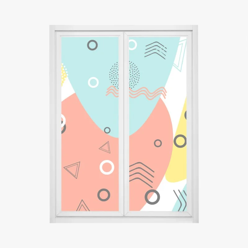 Pegatina para ventana mural abstracto geométrico estilo Memphis