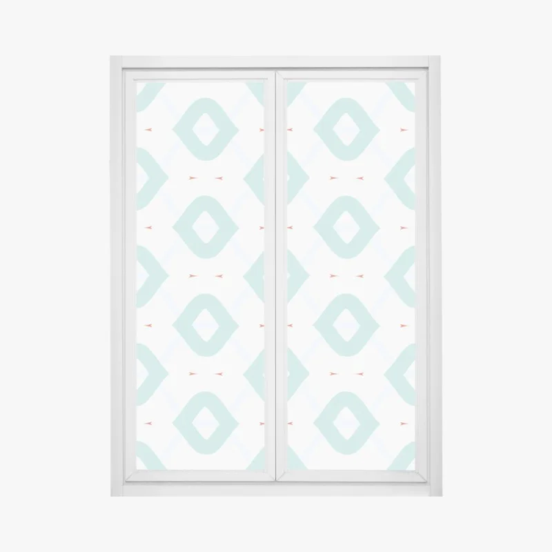 Pegatina para ventana patrón geométrico turquesa minimalista