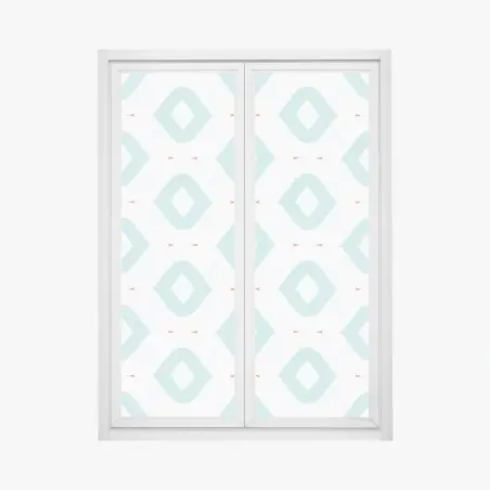 Pegatina para ventana patrón geométrico turquesa minimalista – Pixers®
