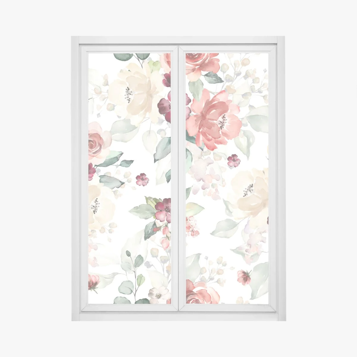 Pegatina para ventana estampado floral en acuarela con rosas y hojas – Pixers® Pegatina para ventana estampado floral en acuarela con rosas y hojas – Pixers®