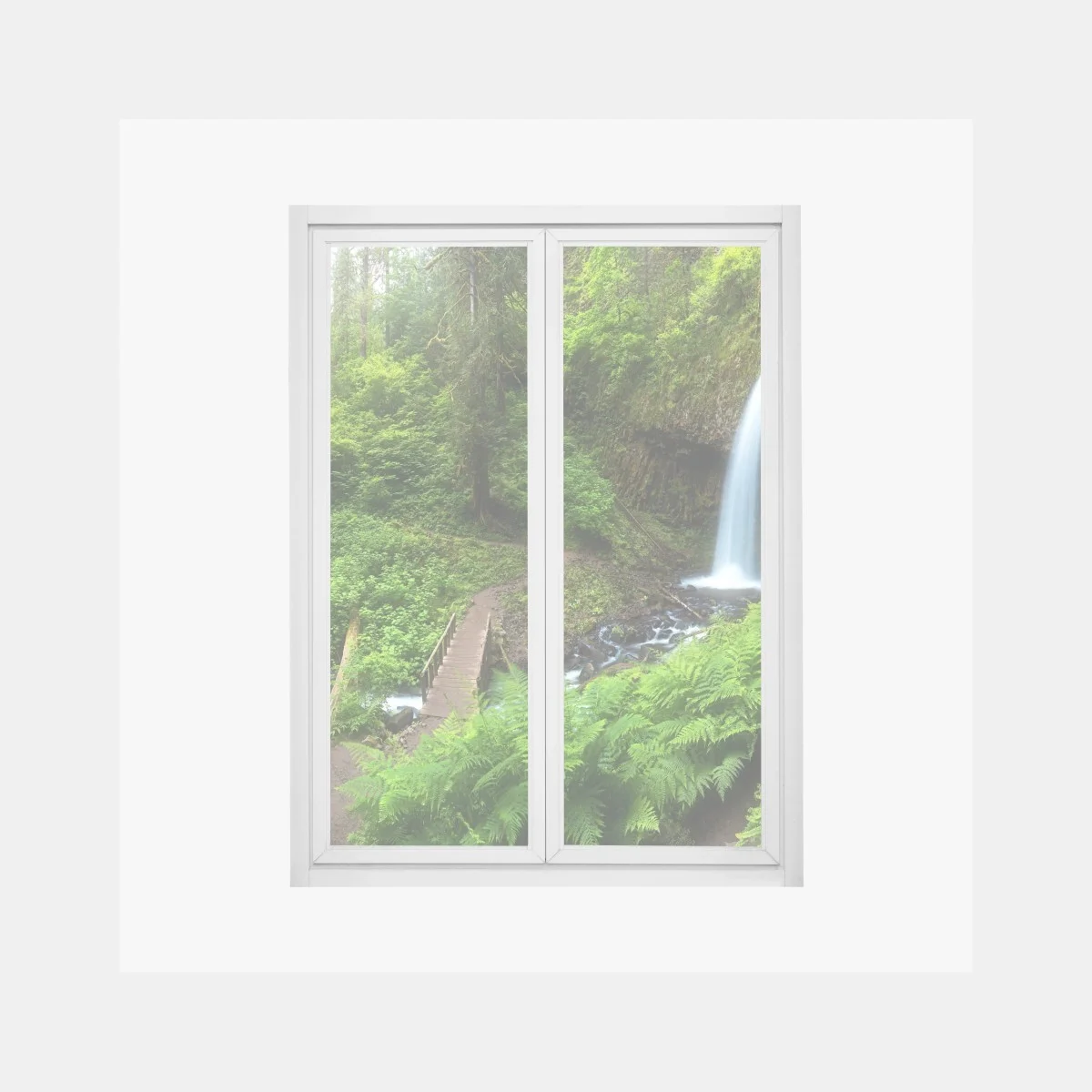 Pegatina para ventana bosque verde con cascada y sendero – Pixers® Pegatina para ventana bosque verde con cascada y sendero – Pixers®
