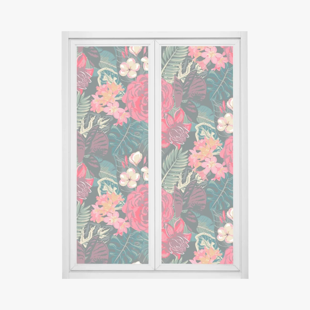 Pegatina para ventana estampado floral tropical en tonos rojos – Pixers® Pegatina para ventana estampado floral tropical en tonos rojos – Pixers®