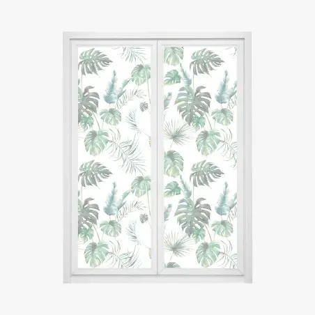 Pegatina para ventana follaje tropical en acuarela – Pixers®