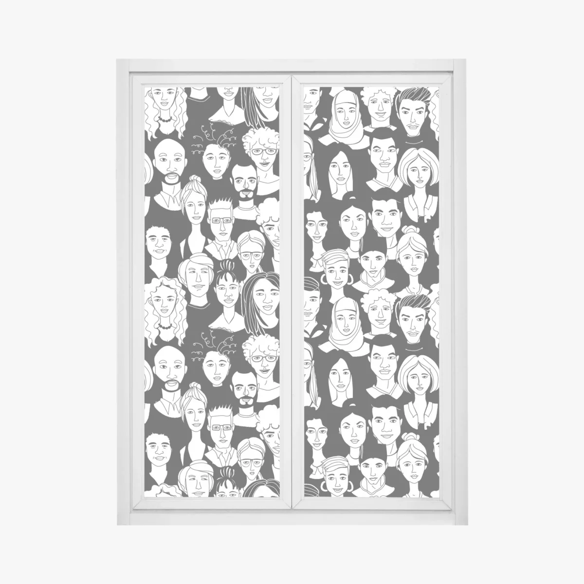 Pegatina para ventana mosaico de rostros diversos en blanco y negro – Pixers® Pegatina para ventana mosaico de rostros diversos en blanco y negro – Pixers®