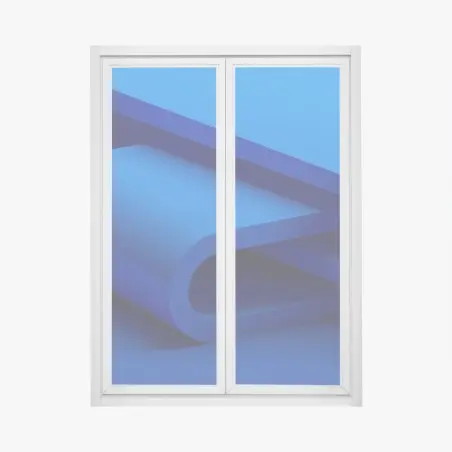 Pegatina para ventana curvas geométricas en azul profundo – Pixers®