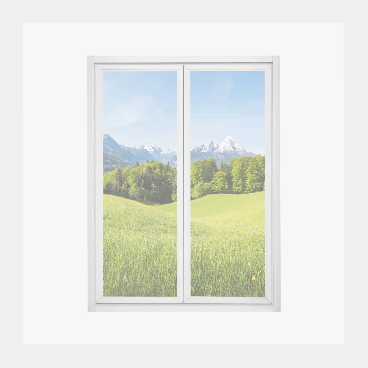 Pegatina para ventana paisaje primaveral de pradera y montañas – Pixers® Pegatina para ventana paisaje primaveral de pradera y montañas – Pixers®