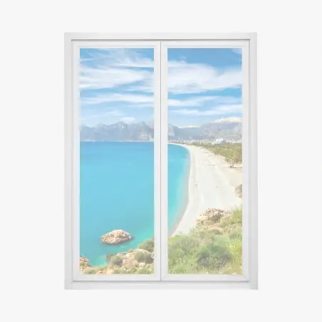 Pegatina para ventana panorama costero de Konyaalti, Antalya – Pixers®
