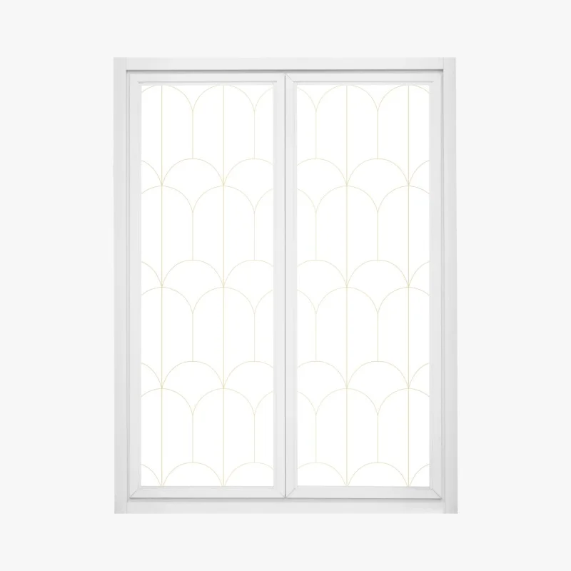 Pegatina para ventana patrón geométrico art déco dorado minimalista