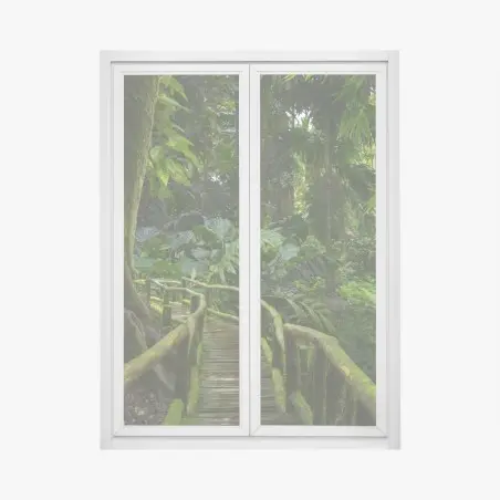 Pegatina para ventana sendero verde en la selva tropical – Pixers®