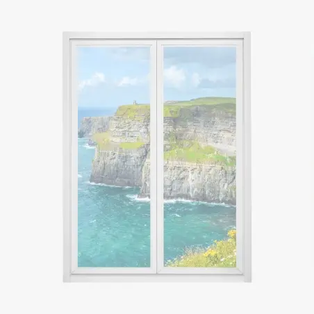 Pegatina para ventana panorama costero de los acantilados de Moher – Pixers®