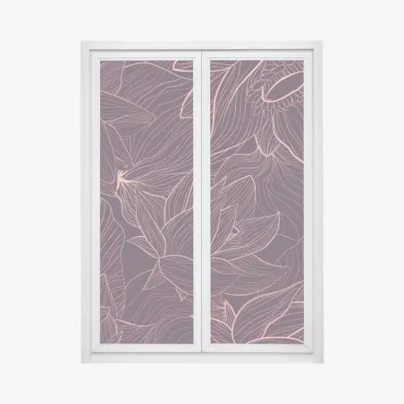 Pegatina para ventana arte mural floral de líneas finas – Pixers®