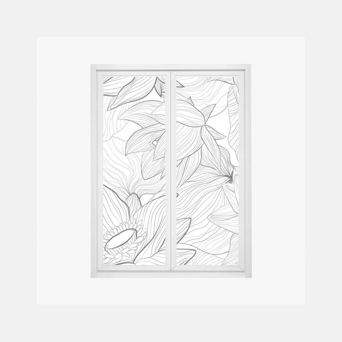 Pegatina para ventana patrón floral de loto en blanco y negro – Pixers® Pegatina para ventana patrón floral de loto en blanco y negro – Pixers®