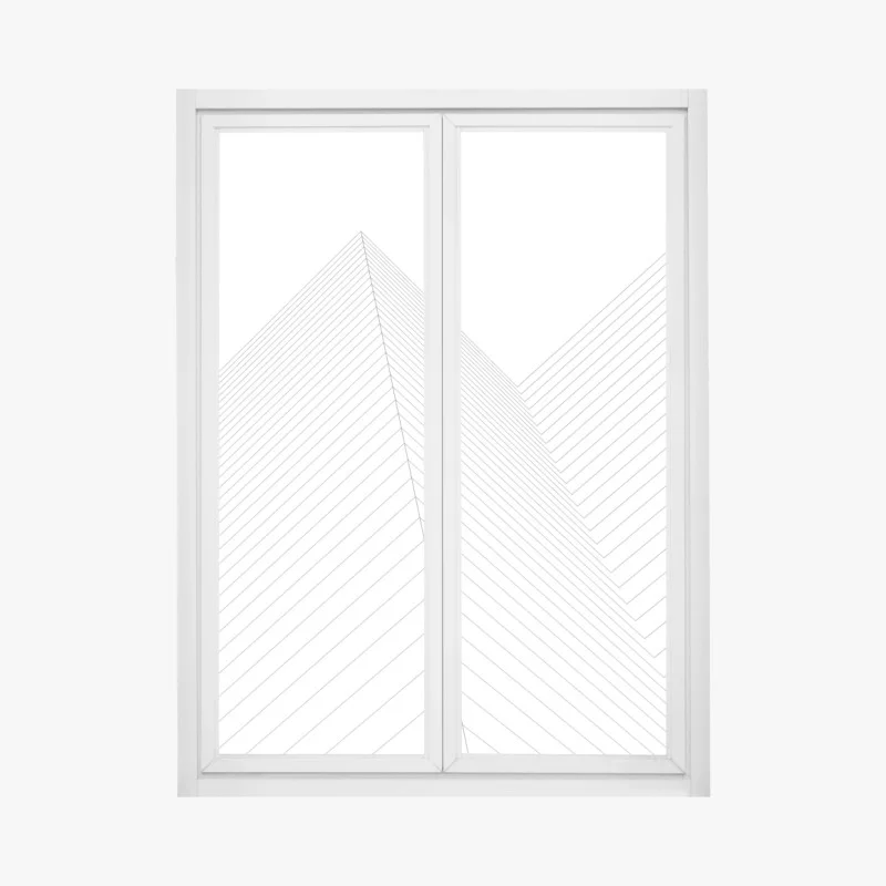 Pegatina para ventana composición geométrica de líneas minimalistas