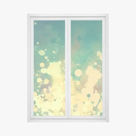 Pegatina para ventana explosión de salpicaduras en verde y amarillo – Pixers®