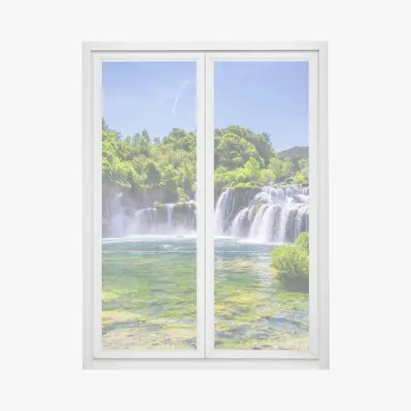 Pegatina para ventana paisaje de cascadas de Skradinski Buk en Krka, Croacia – Pixers®
