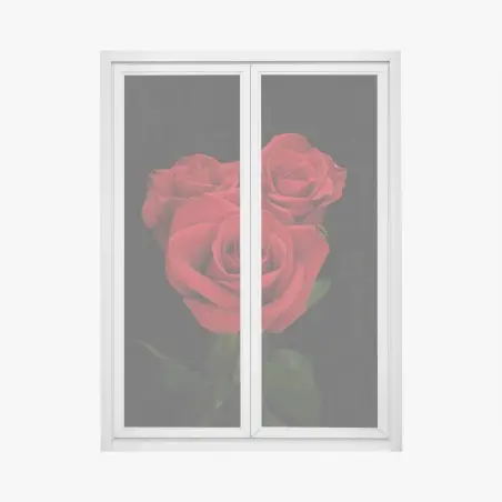Pegatina para ventana rosas rojas sobre fondo negro – Pixers®