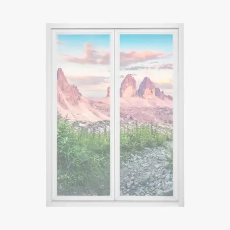 Pegatina para ventana amanecer en Tre Cime di Lavaredo, Dolomitas – Pixers®