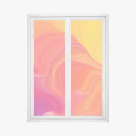 Pegatina para ventana ondas cálidas en degradado vibrante – Pixers®