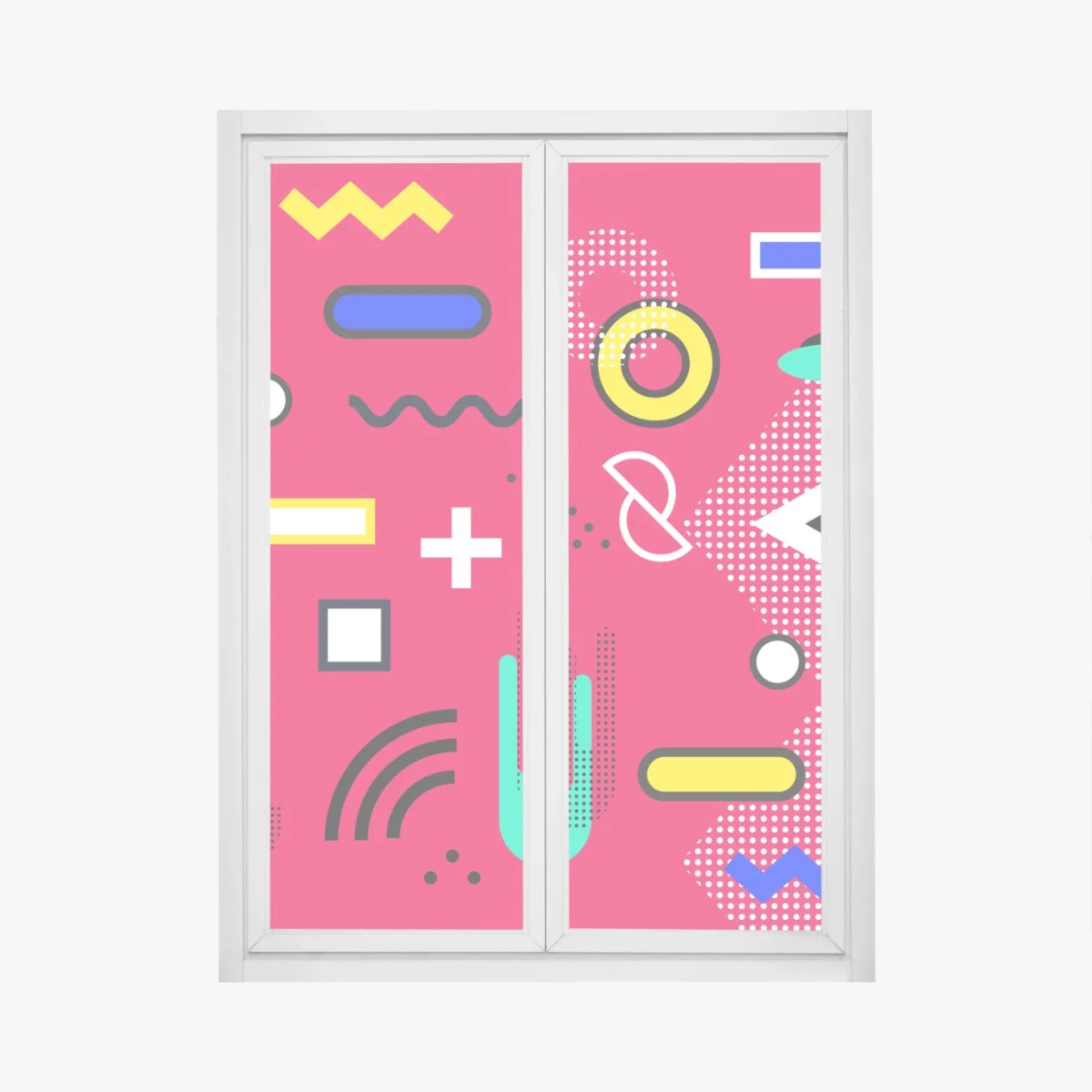 Pegatina para ventana diseño geométrico pop sobre fondo fucsia – Pixers® Pegatina para ventana diseño geométrico pop sobre fondo fucsia – Pixers®