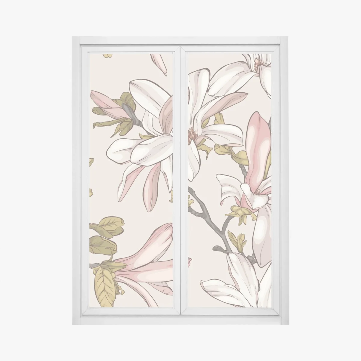 Pegatina para ventana ilustración de magnolias en tonos suaves – Pixers® Pegatina para ventana ilustración de magnolias en tonos suaves – Pixers®