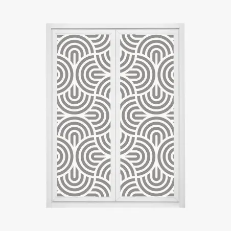 Pegatina para ventana patrón geométrico monocromático estilo retro – Pixers®