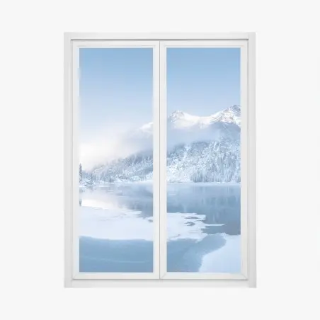 Pegatina para ventana serenidad invernal en los Alpes – Pixers®