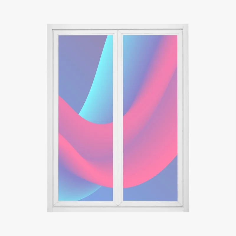 Pegatina para ventana arte ondulante en tonos neón